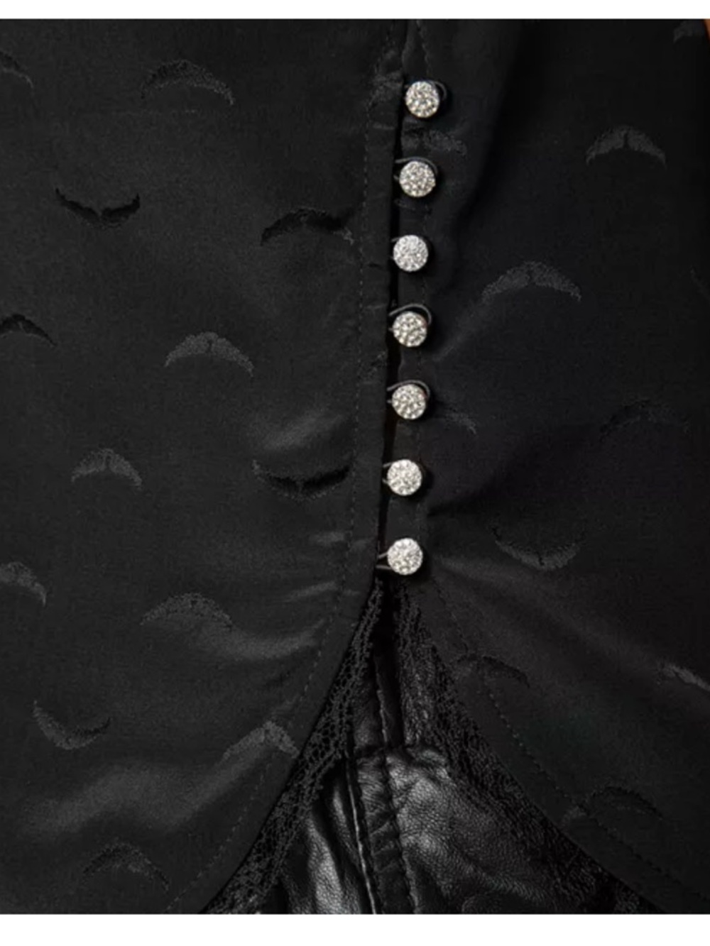 🌟NWT🌟 ZADIG & VOLTAIRE Tiffany Jacquard Wings Silk Blouse In Black - Picture 6 of 10